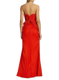 Isabell Strapless Frill Column Gown