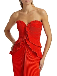 Isabell Strapless Frill Column Gown