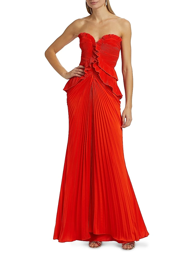 Isabell Strapless Frill Column Gown