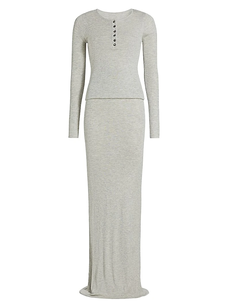 Tilda Jersey Henley Maxi Dress