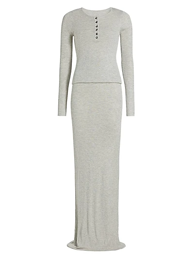 Tilda Jersey Henley Maxi Dress