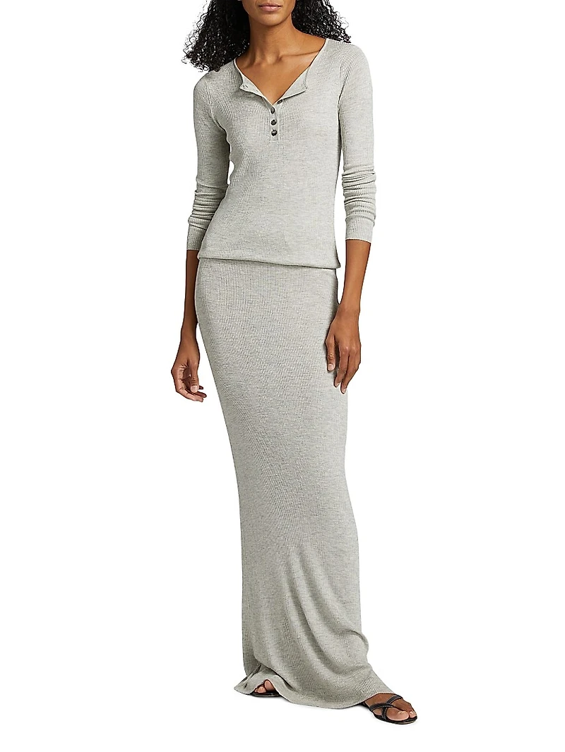 Tilda Jersey Henley Maxi Dress