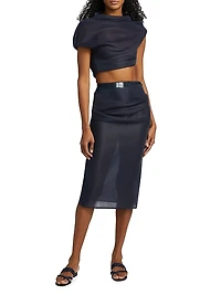 Isobel Draped Pencil Skirt