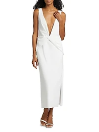 Santha Draped V-Neck Slip Dress