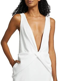 Santha Draped V-Neck Slip Dress