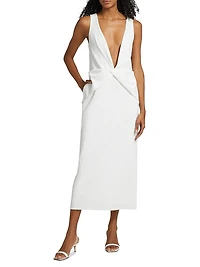 Santha Draped V-Neck Slip Dress