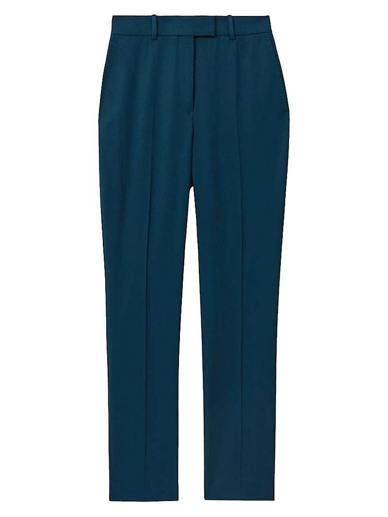 Straight Wool-Blend Trousers