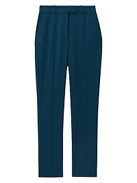 Straight Wool-Blend Trousers