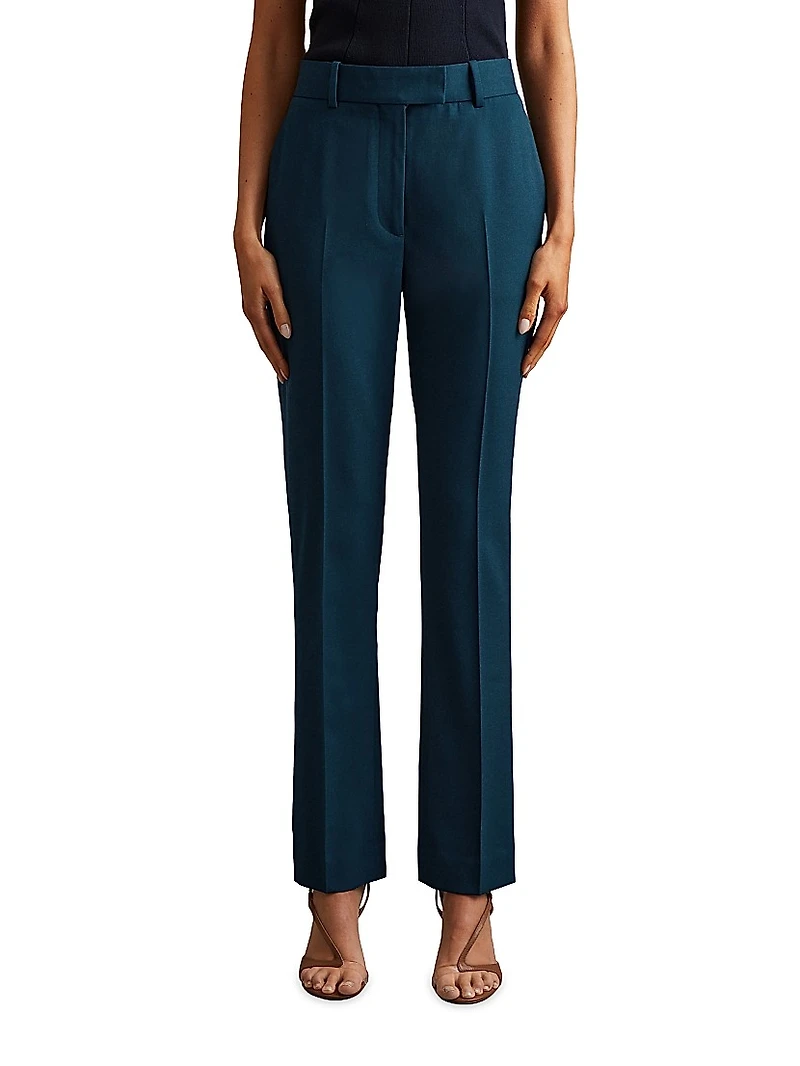 Straight Wool-Blend Trousers