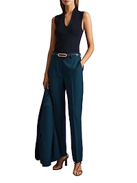 Straight Wool-Blend Trousers