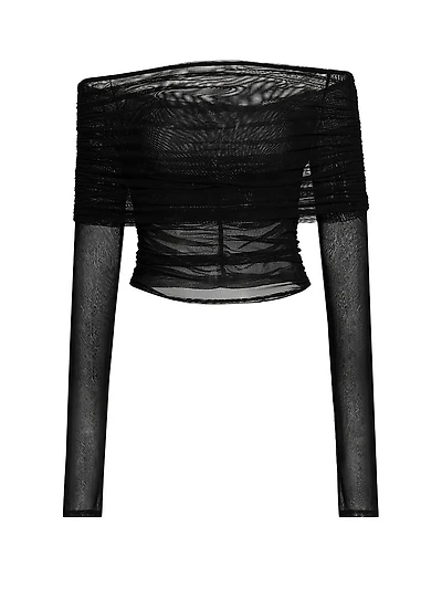 Mesh Off-the-Shoulder Top
