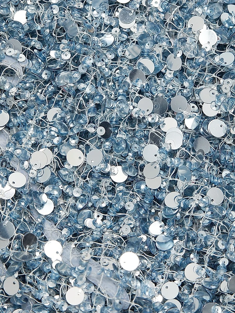 Sequined Net Mesh Cape Top