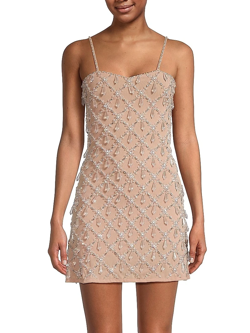 Arabella Hand-Beaded Minidress