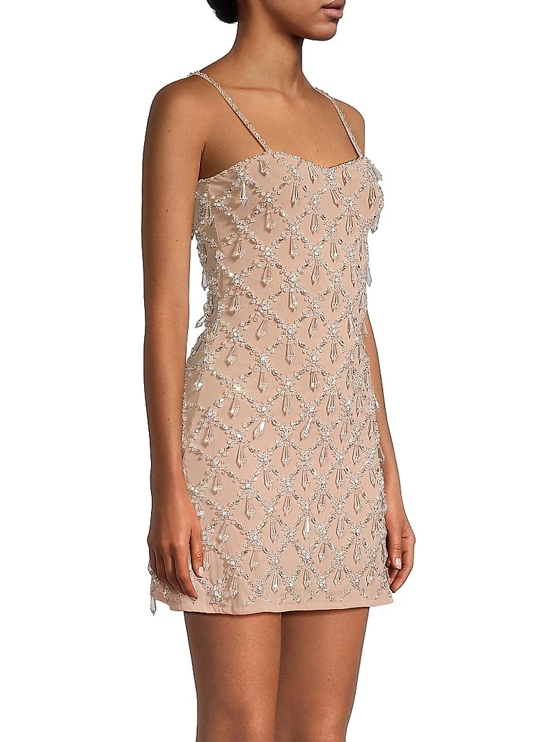 Arabella Hand-Beaded Minidress