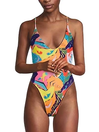 Boston Isabella Hand-Beaded One-Piece Swimsuit