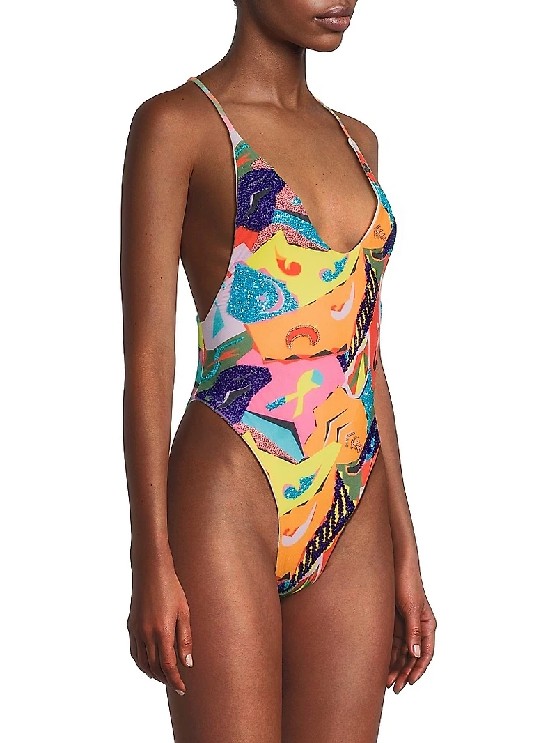 Boston Isabella Hand-Beaded One-Piece Swimsuit