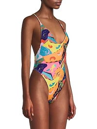 Boston Isabella Hand-Beaded One-Piece Swimsuit