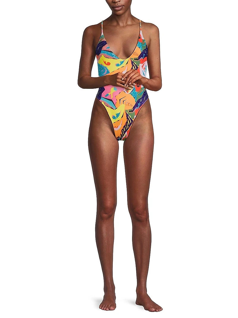 Boston Isabella Hand-Beaded One-Piece Swimsuit