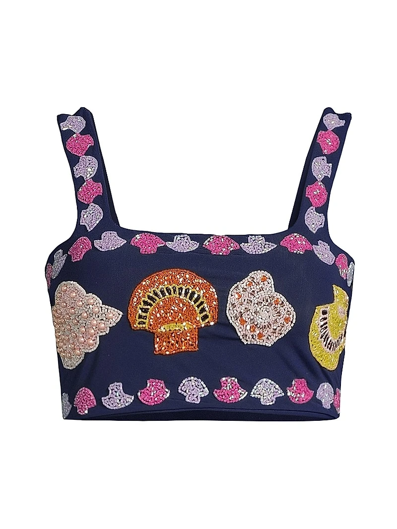 New York Embellished Crop Top