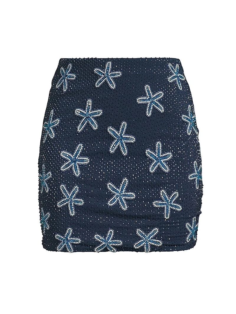 Starfish Embroidered Miniskirt
