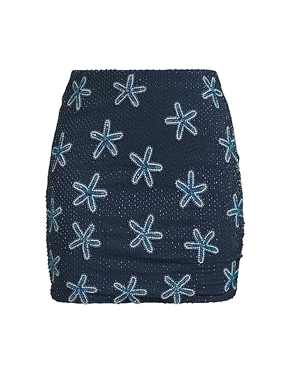 Starfish Embroidered Miniskirt