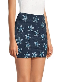 Starfish Embroidered Miniskirt