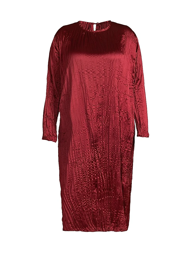 Lynda Reversible Satin Pleated Dress