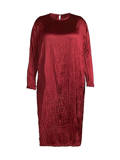 Lynda Reversible Satin Pleated Dress