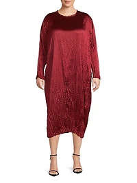 Lynda Reversible Satin Pleated Dress