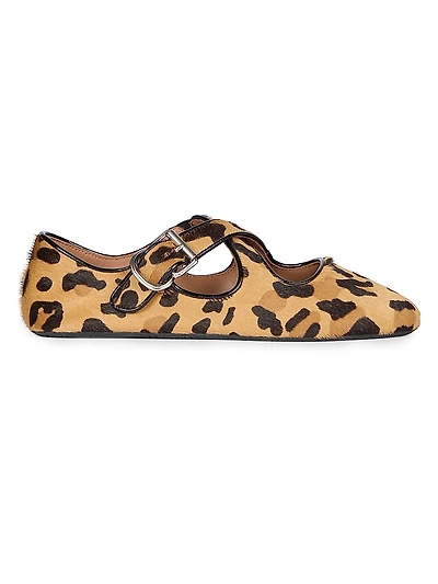Criss-Cross Leather Ballet Flats