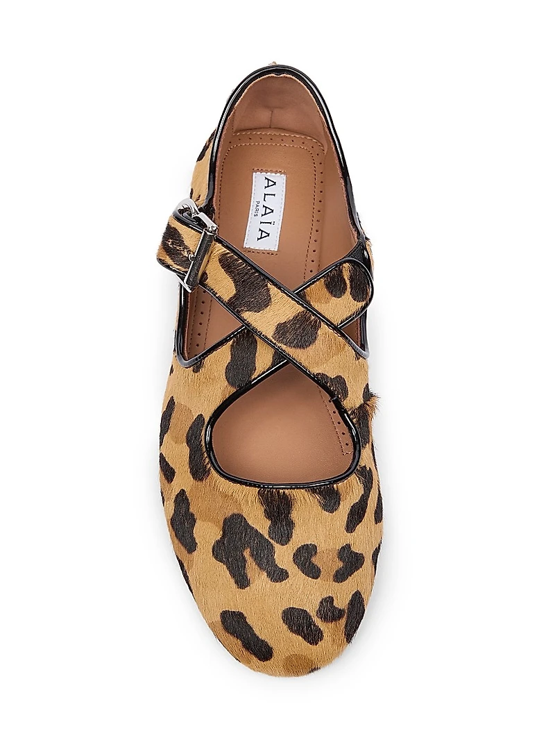 Criss-Cross Leather Ballet Flats