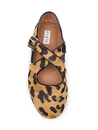 Criss-Cross Leather Ballet Flats