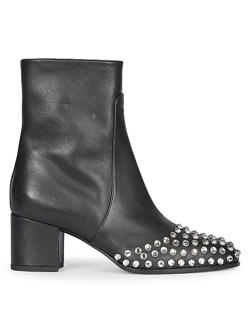 Low 60MM Embellished Leather Ankle Boots