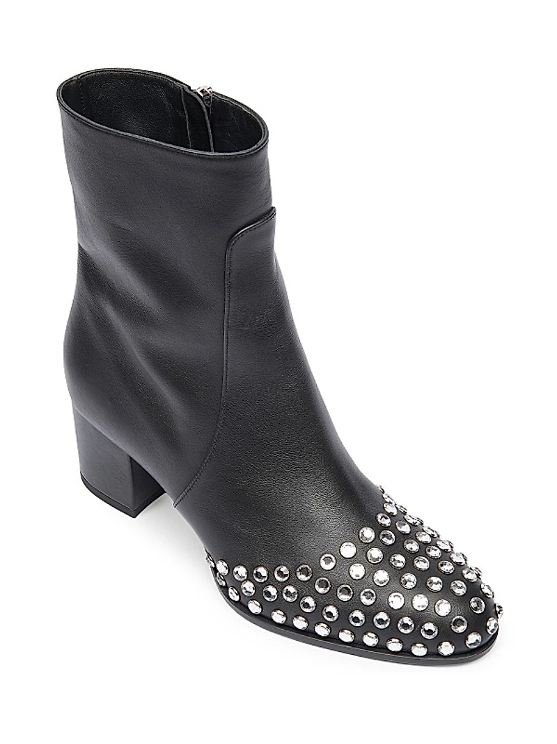 Low 60MM Embellished Leather Ankle Boots