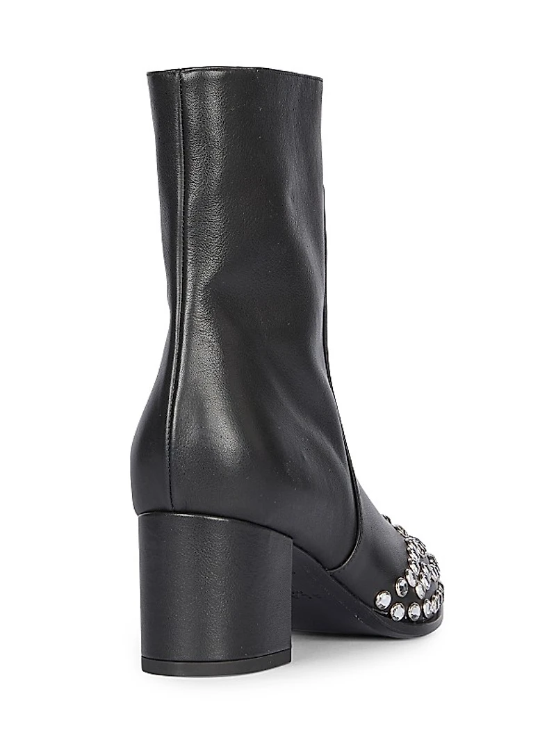 Low 60MM Embellished Leather Ankle Boots