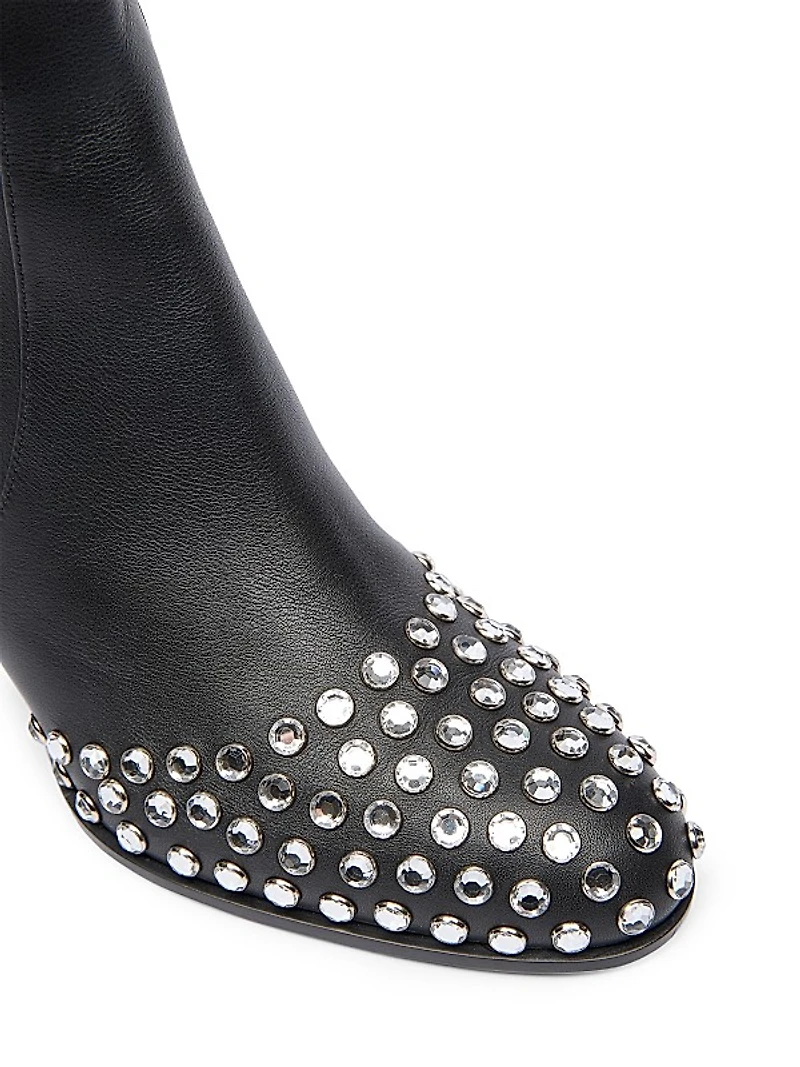 Low 60MM Embellished Leather Ankle Boots