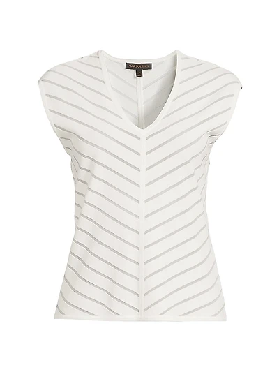 The Weather Striped V-Neck Sweater