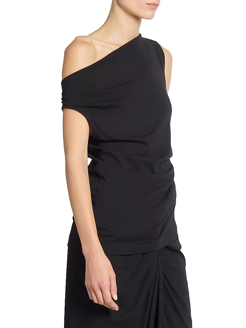 Cotton Asymmetric Off-The-Shoulder Top