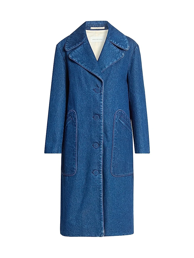 Washed Cotton Denim Coat