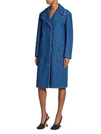 Washed Cotton Denim Coat