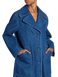Washed Cotton Denim Coat