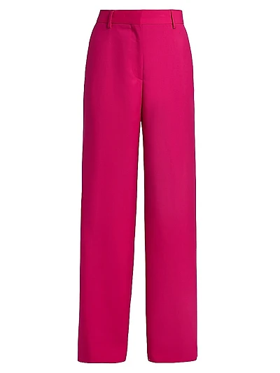 Paxy Wool Straight-Leg Pants