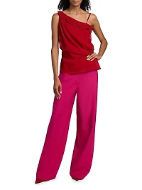Ciska Silk Asymmetrical Top