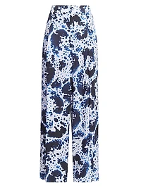 Tie-Dye Pleated High-Waist Wide-Leg Pants