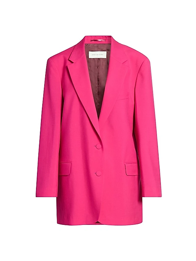 Basti Wool & Mohair Oversized Two-Button Blazer