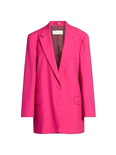 Basti Wool & Mohair Oversized Two-Button Blazer
