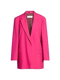 Basti Wool & Mohair Oversized Two-Button Blazer