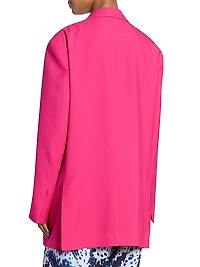 Basti Wool & Mohair Oversized Two-Button Blazer