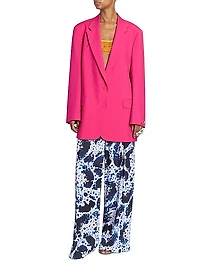 Basti Wool & Mohair Oversized Two-Button Blazer