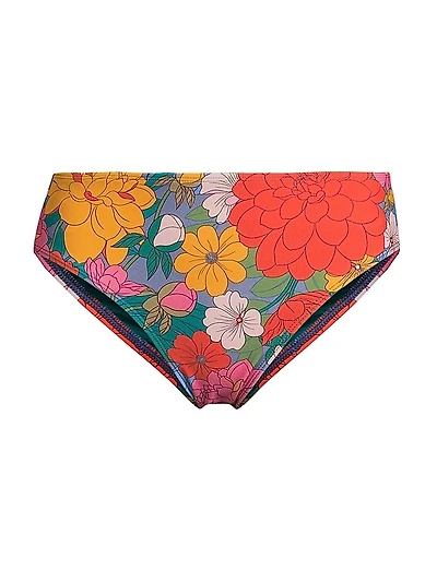 Classic Zinnia Fields Mid-Rise Bikini Bottoms